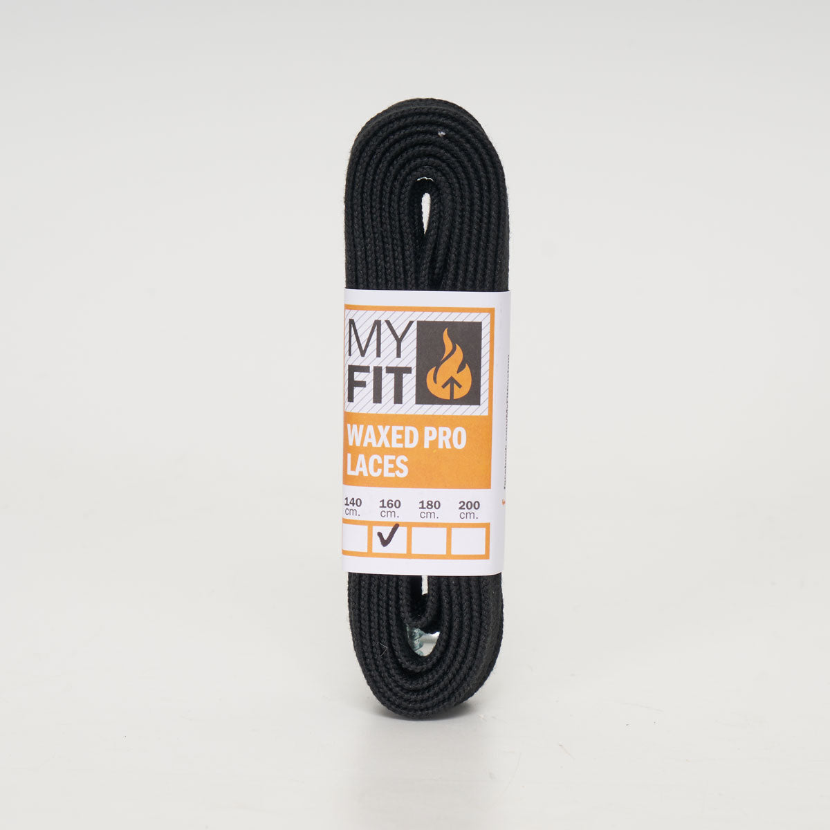 MyFit Waxed Pro Laces - Durable Black Shoelaces for Running, Hiking & Work Boots - Non-Slip Performance Laces for Athletic Shoes & Outdoor Activities