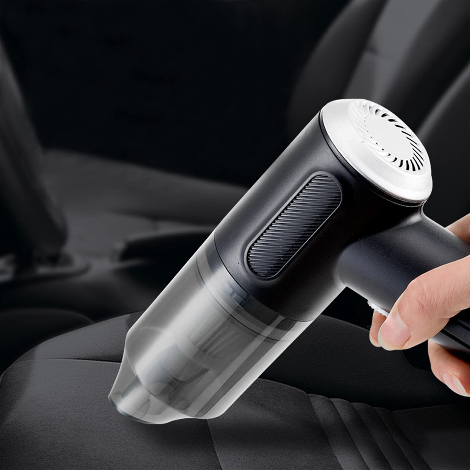 Portable High Power Mini Handheld Car Vacuum Cleaner with Attachments - Wet/Dry Deep Cleaning Kit for Car Interior Detailing (Black) | Perfect for Cars, Trucks, Boats & Home Use