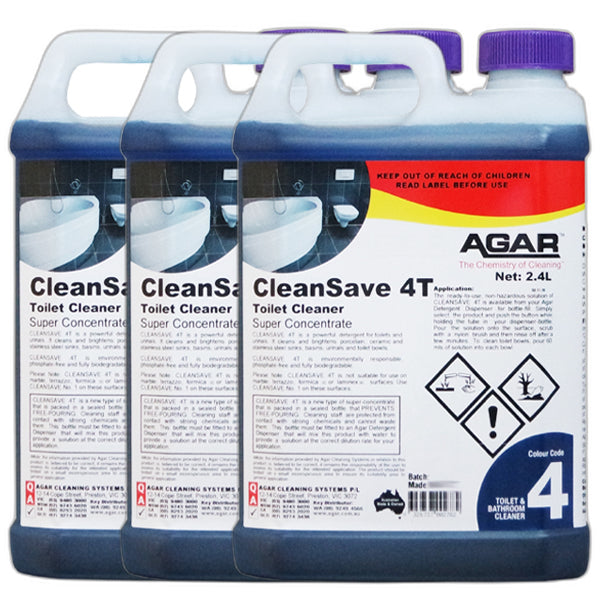 Agar CleanSave 4T Toilet Cleaner - Powerful Bathroom Cleaning Solution for Stains & Odor Removal - Ideal for Home, Hotel & Commercial Use