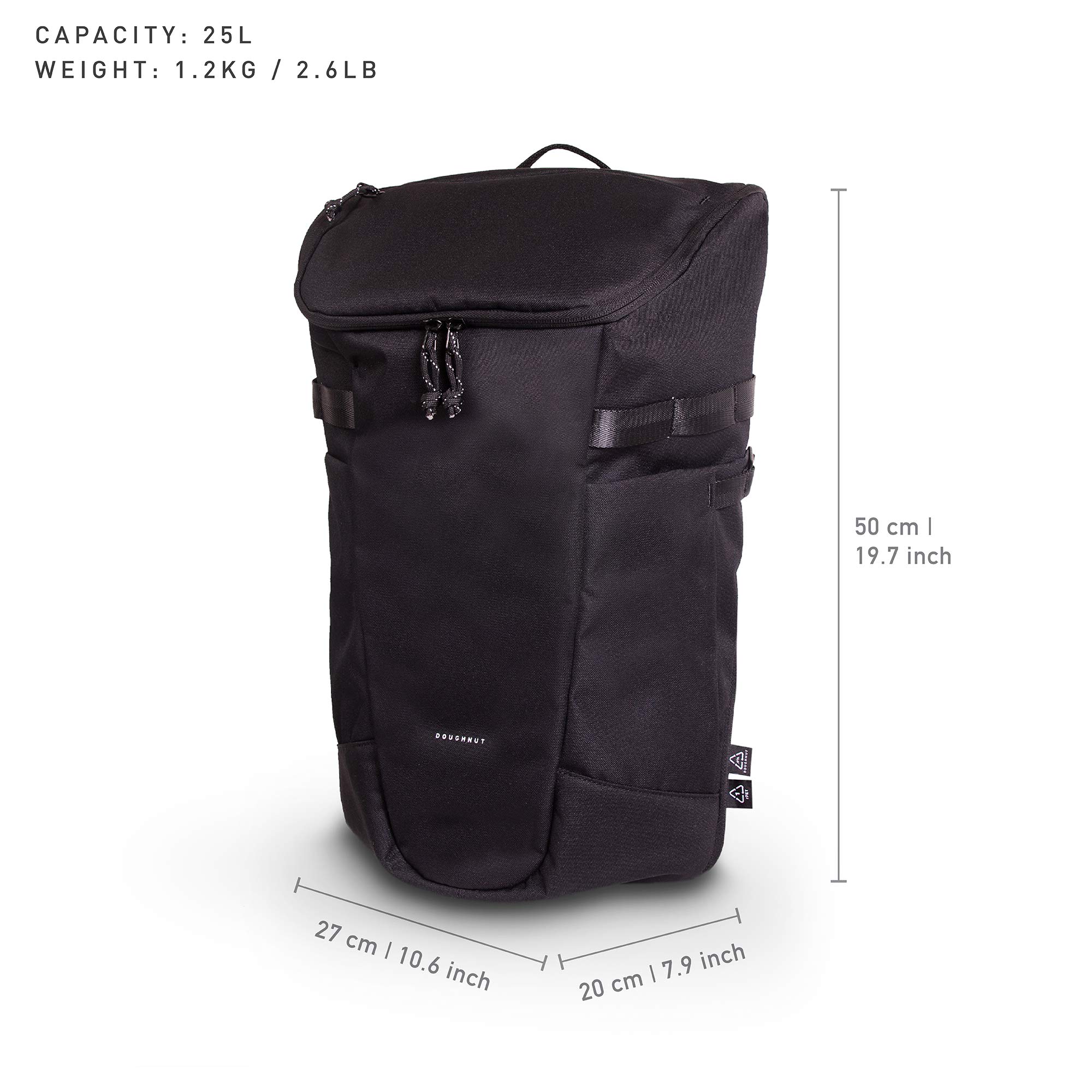 **Doughnut Nomad Series Pathfinder 25L 2-in-1 Camping Chair & Backpack - Lightweight Hiking Daypack for Outdoor Adventures, Travel & Daily Use (Black)**    **Usage Scenarios:** Perfect for camping, hiking, travel, festivals, commuting, and everyday carry.