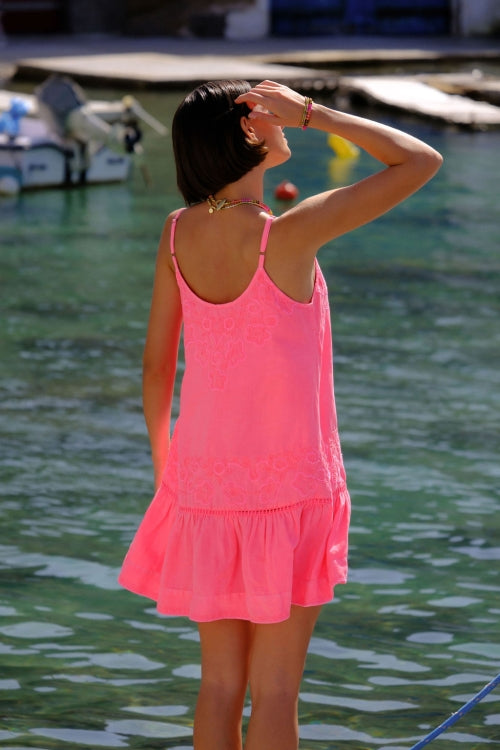 Pranella Cruz Women's Cerise Dress Cover Up - Lightweight Beachwear for Summer, Poolside, and Vacation Outfits