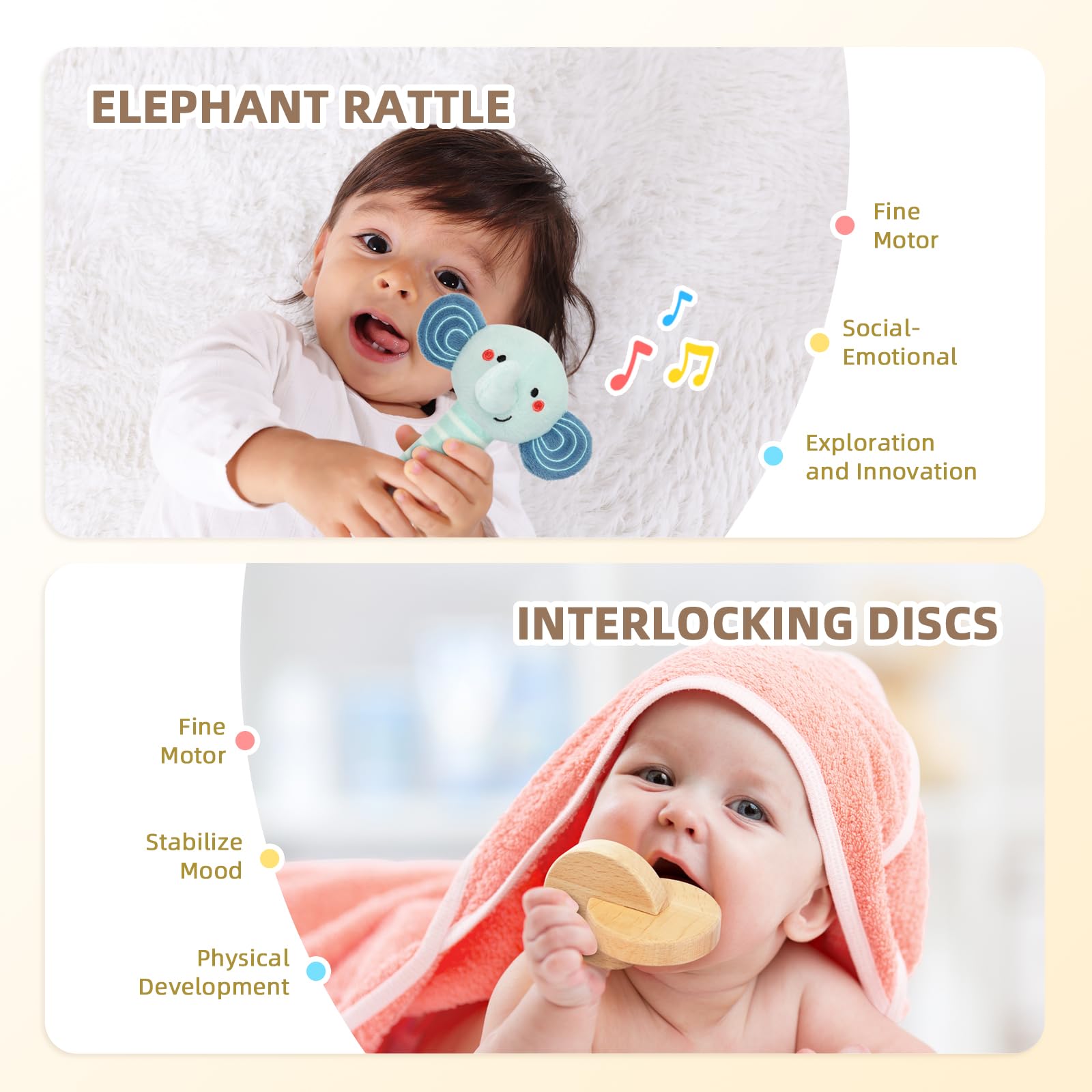 Montessori Toys for Babies 0-6 Months - 7 in 1 Educational Learning Set with Tummy Time Toys, Beaded Raindrops, Fabric Blocks & More | Perfect for Newborn Sensory Development, Early Learning & Playtime Activities