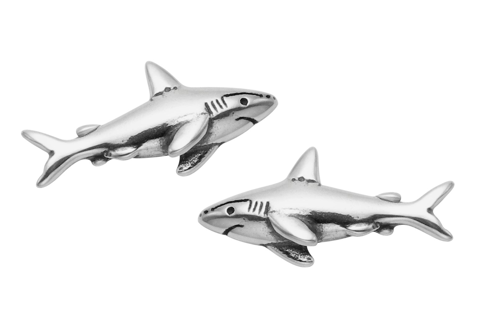 Sterling Silver Shark Stud Earrings for Women - Hypoallergenic & Durable Jewelry for Everyday Wear, Gifts, and Casual Outfits