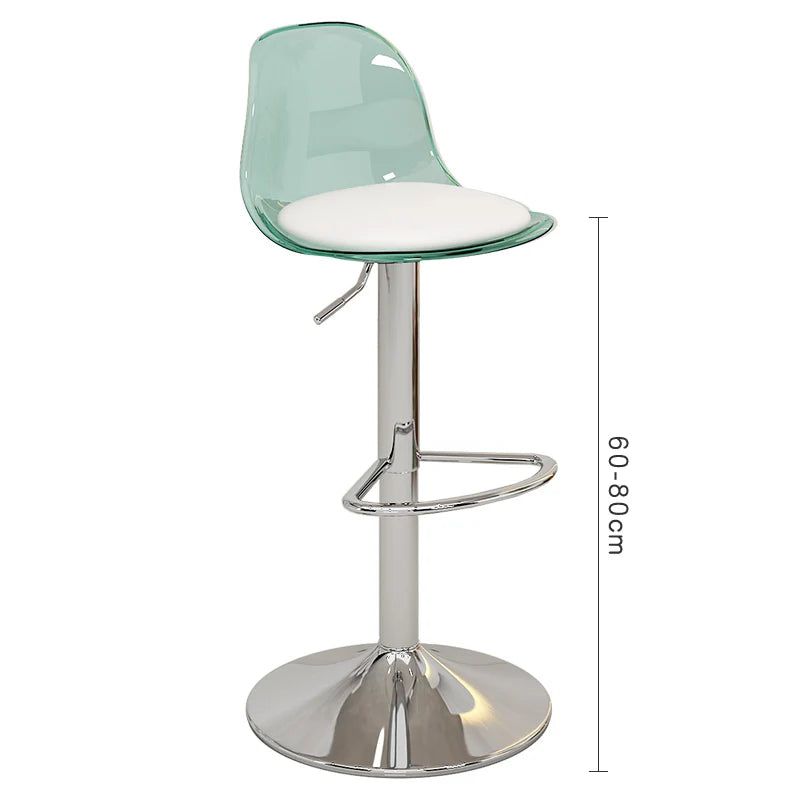 Modern Acrylic Bar Stools for Kitchen Counter - Clear Transparent Reception Stools with Comfortable Seat - Perfect for Home Bar, Kitchen Island, Restaurant & Office Reception Area