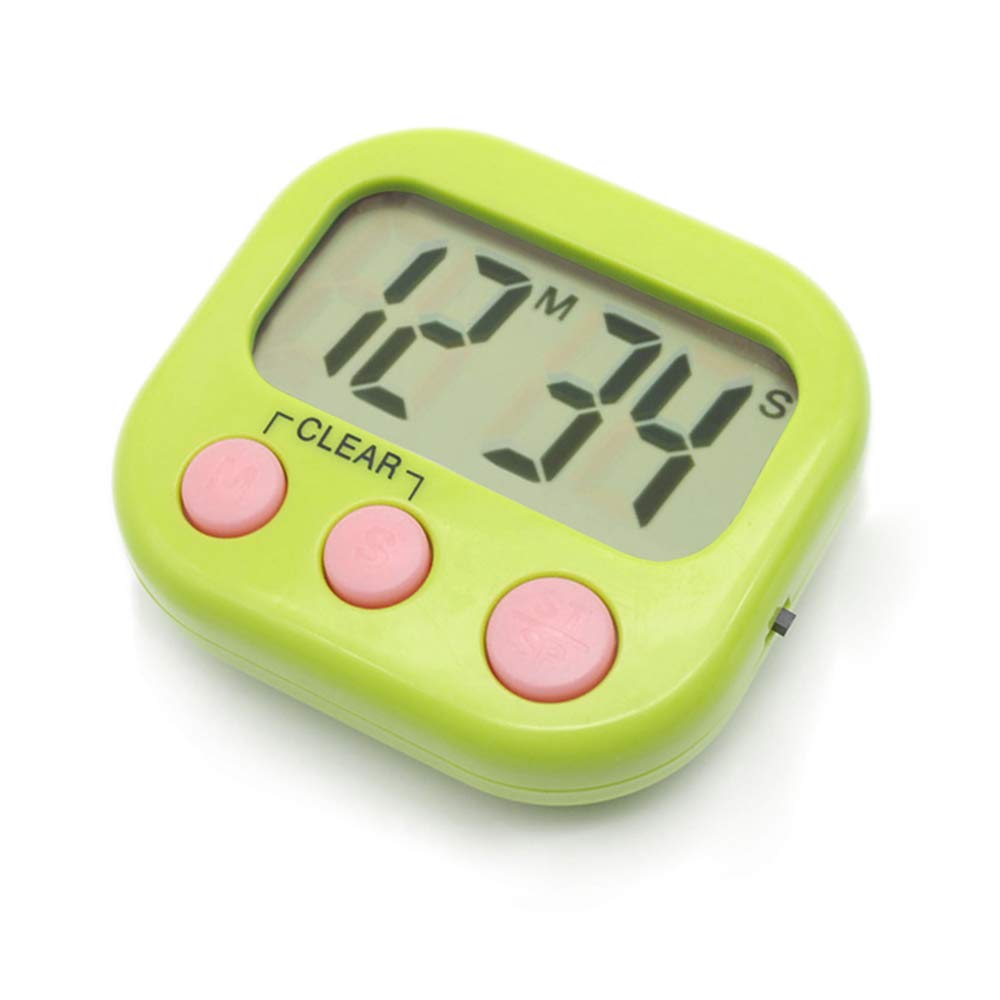 6 Pack Digital Kitchen Timer with Loud Alarm - Small Classroom Countdown Timer for Kids, Teachers & Cooking - Green - Perfect for Baking, Homework & Classroom Activities