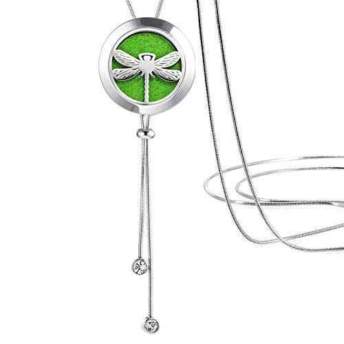 Adjustable Stainless Steel Essential Oil Diffuser Necklace - Snake Chain Aromatherapy Locket for Women | Perfect for Yoga, Meditation, Work & Stress Relief
