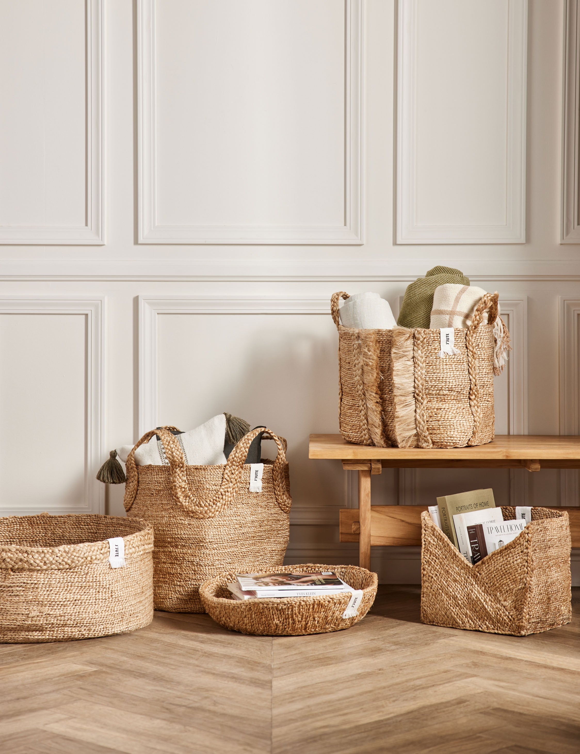 Eco-Friendly Jute Storage Basket by J'Jute - Handwoven Natural Fiber Organizer for Home, Office & Nursery Decor - Perfect for Toys, Blankets & Laundry Organization