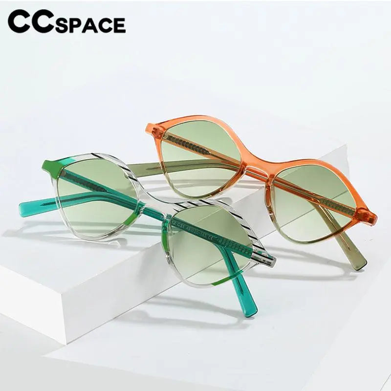 CCspace Women's Full Rim Oval TR90 Titanium Eyeglasses Frame - Lightweight & Durable for Work, Reading & Fashion (Model 56846)