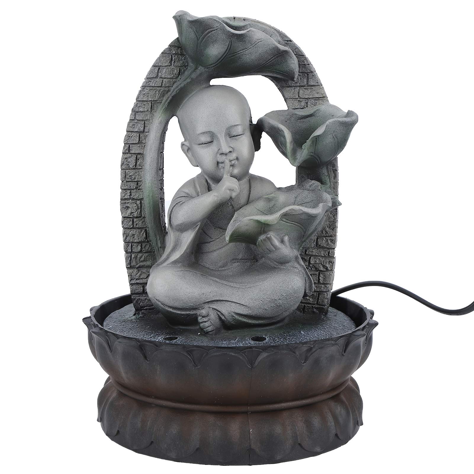 Fuwinkr Indoor Relaxation Desktop Waterfall Fountain - Zen Meditation Tabletop Fountain with Feng Shui Design for Office, Bedroom & Home Decor (#1 US Plug) - Perfect for Stress Relief, Meditation Spaces and Home Office Ambiance