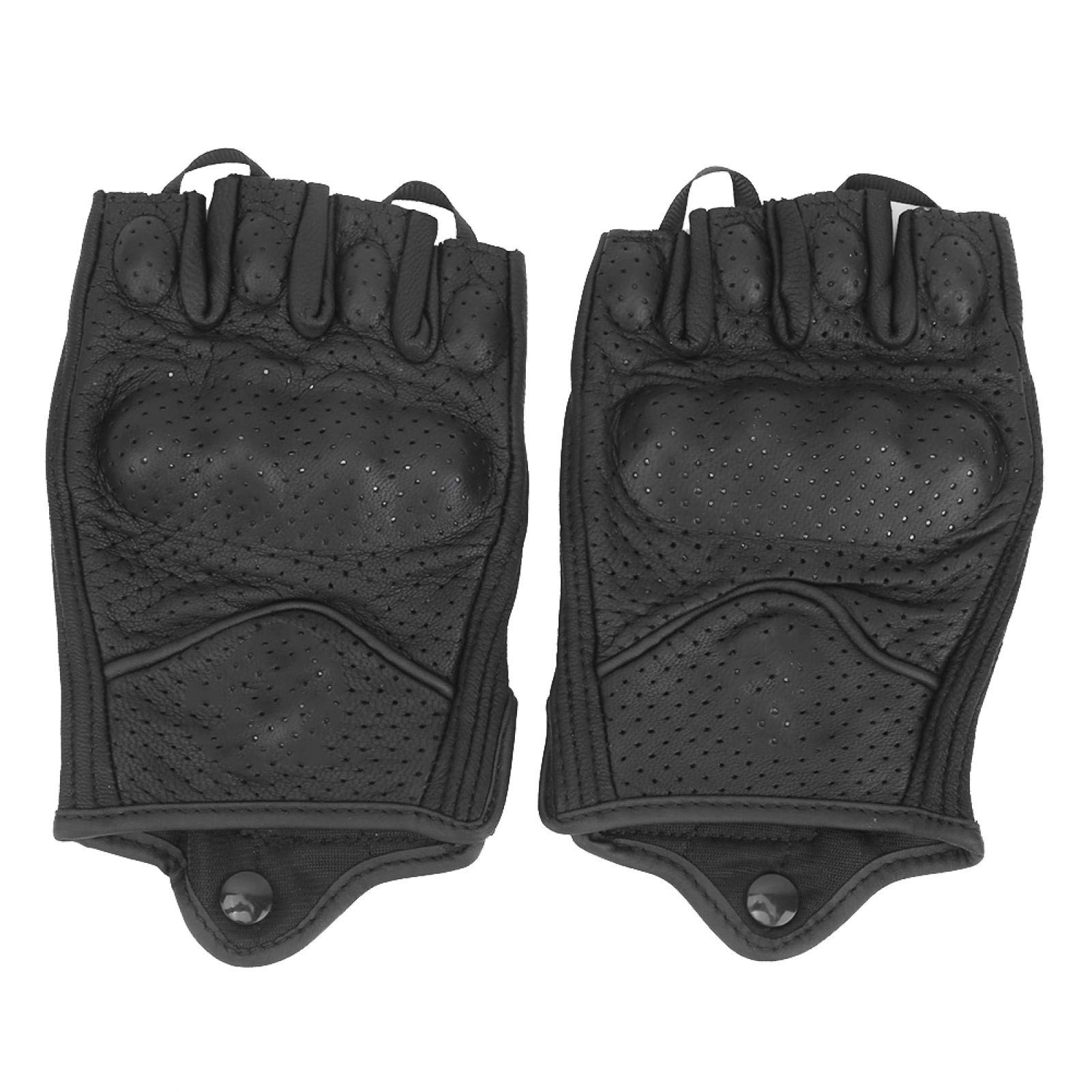 Breathable Leather Motorcycle Gloves - Anti-Slip Half Finger for Riding & Cycling