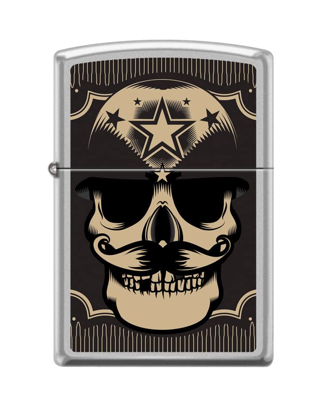 Military Skull Two Satin Chrome Z5407