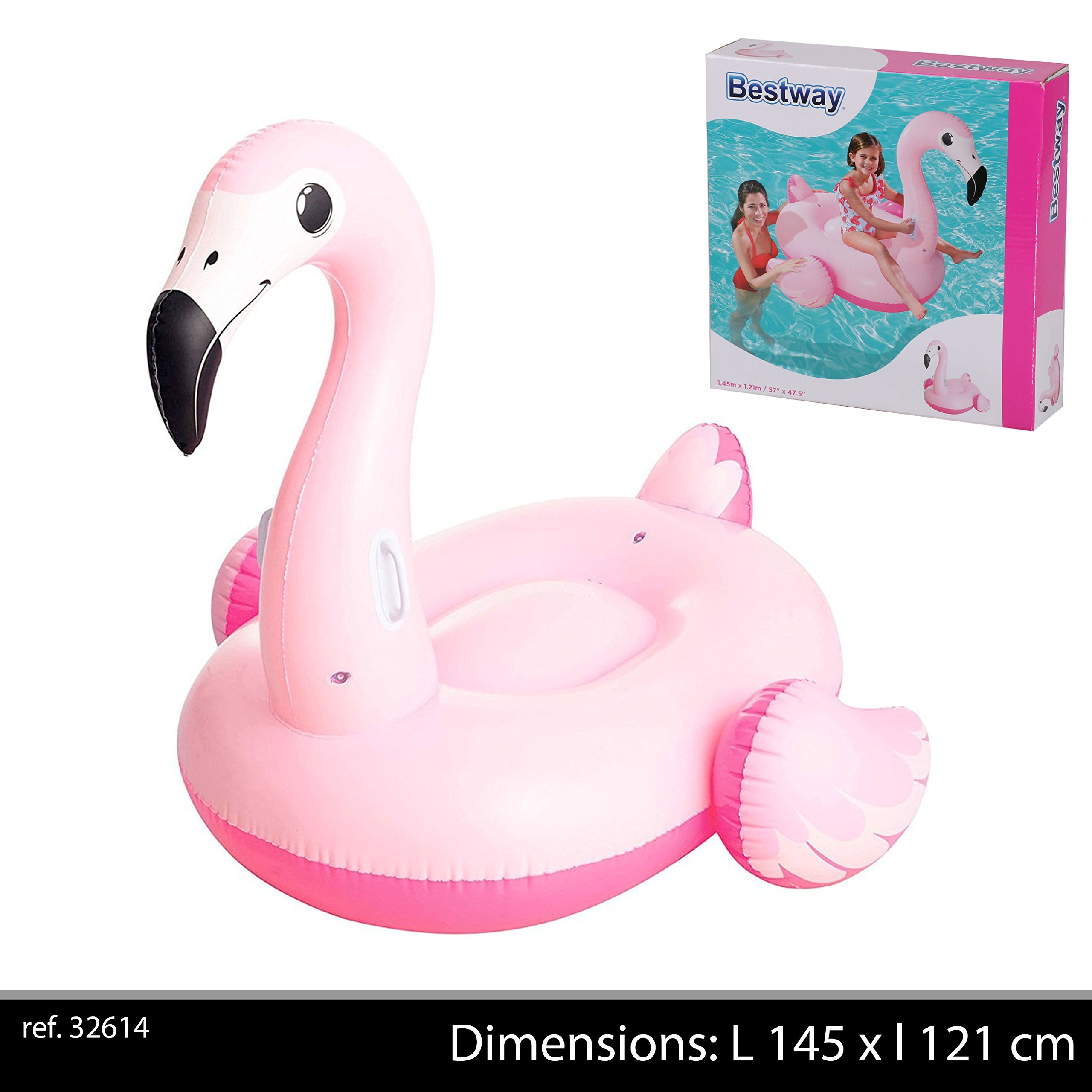Bestway Giant Inflatable Flamingo Float Rose Pink 135