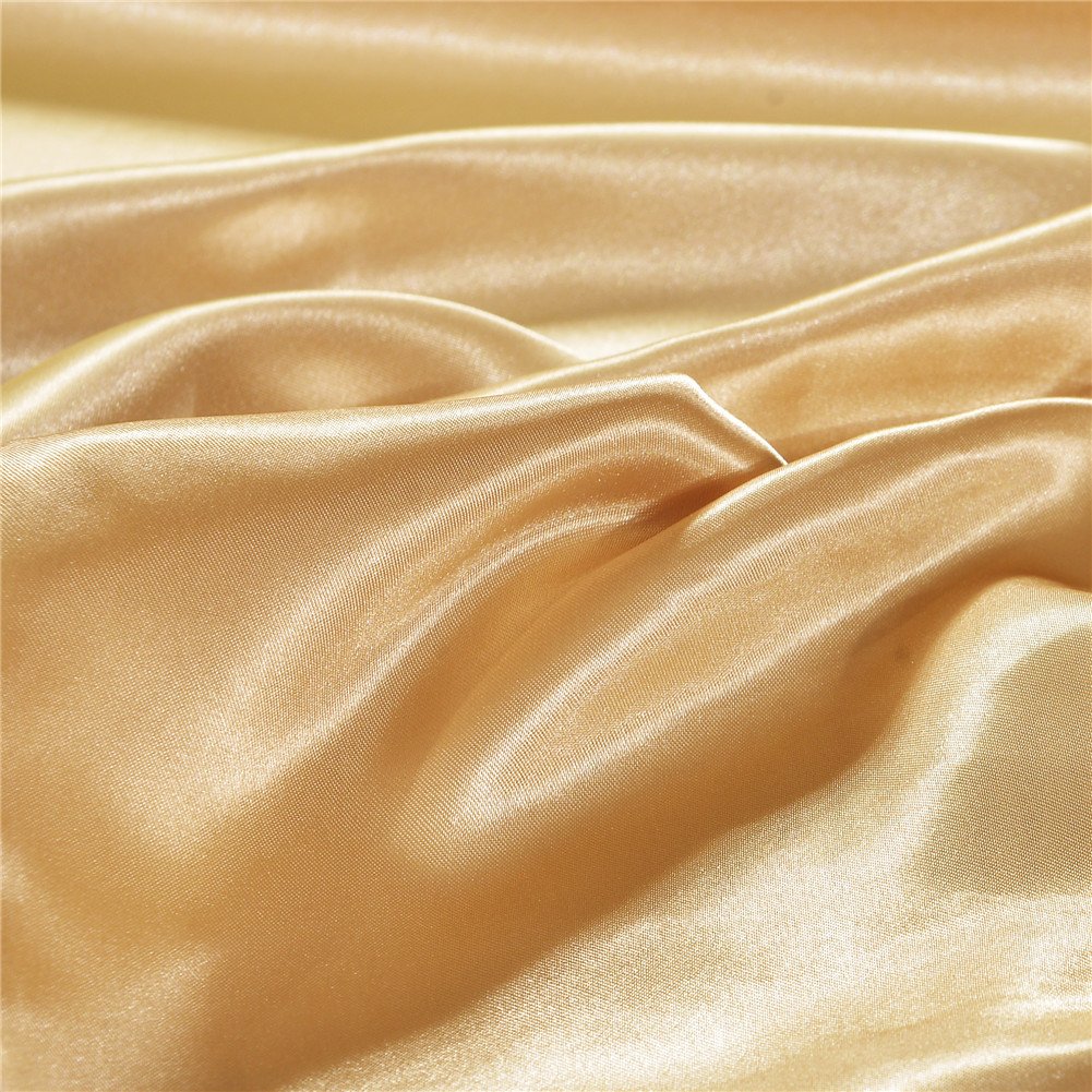 Luxury Silky Satin Duvet Cover Set - Ultra Soft Hotel Quality Comforter Cover with Button Closure & Corner Ties - Twin/Twin XL Size - Yellow - Perfect for Bedroom, Guest Room & Airbnb Decor