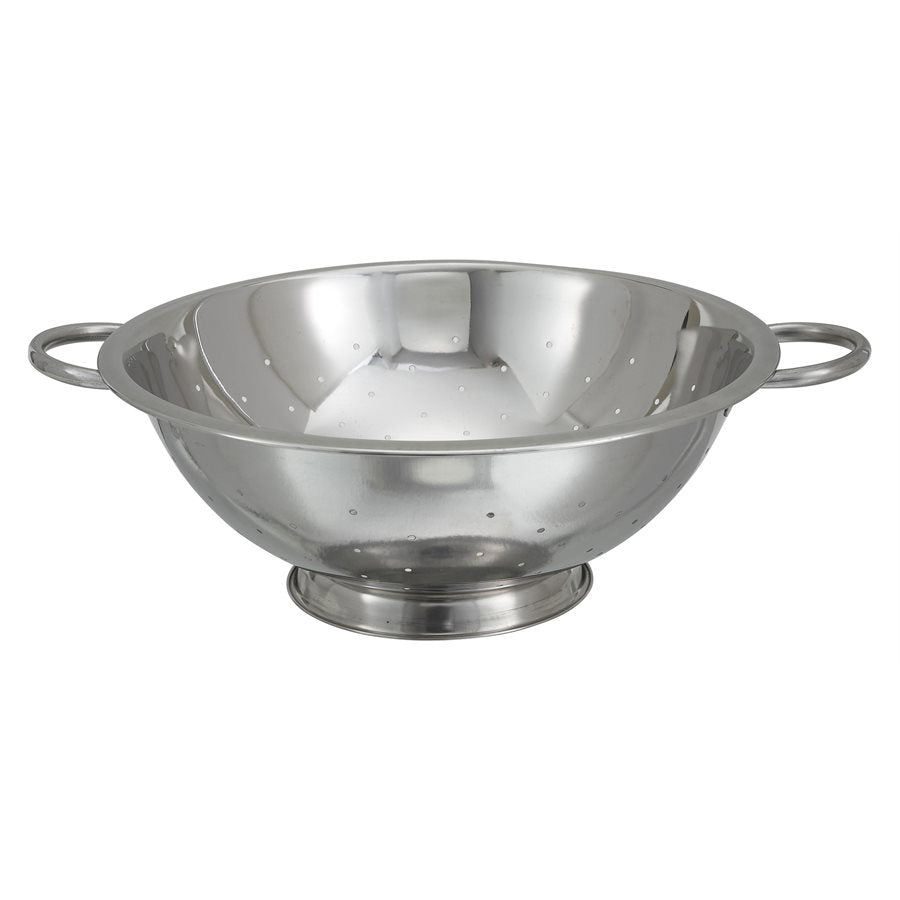 Winco 14 Qt Stainless Steel Colander - Heavy Duty Kitchen Strainer for Pasta, Vegetables & Fruits | Commercial & Home Use