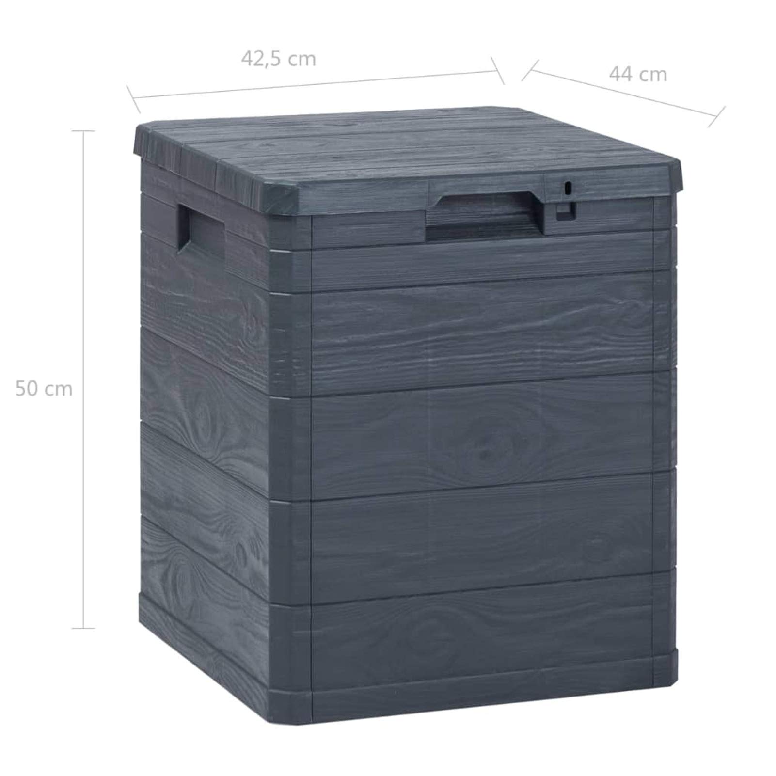 Shubiao 23.8 Gallon Waterproof Outdoor Storage Box - Deck Box for Pool Accessories, Patio Furniture Covers & Garden Tools - Anthracite Grey Weatherproof Container for Backyard, Poolside & Patio Organization