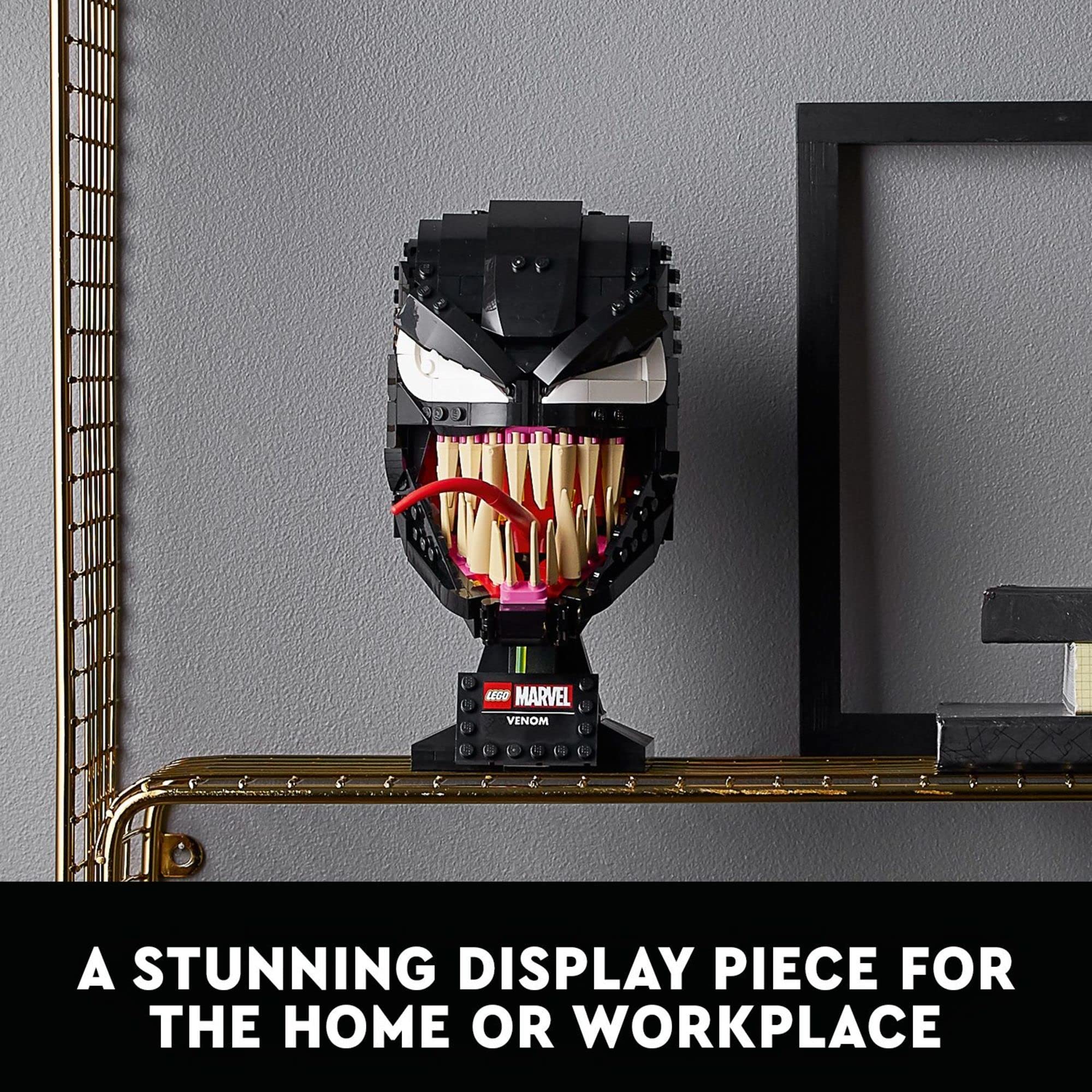 LEGO Marvel Spider-Man Venom Mask Building Kit 76187 - Collectible Model Set for Adults, Creative Home Décor Display, Perfect Gift for Marvel Fans | Build & Display for Movie Nights, Office Decor, or Superhero Collections