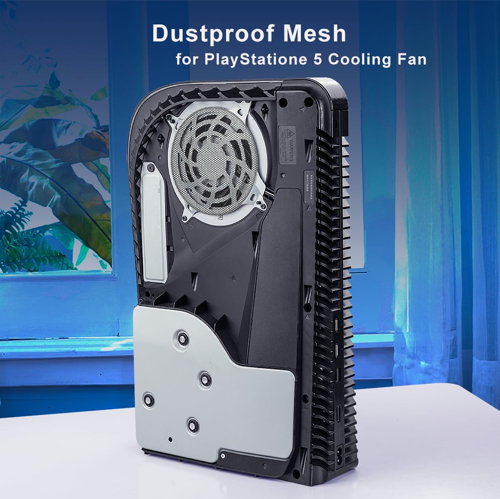 4 Pack PS5 Heatsink Fan Dust Filters with Cooling Vents - Dust Proof Covers for PlayStation 5 Cooling System - Perfect for Gaming Setup & Console Protection