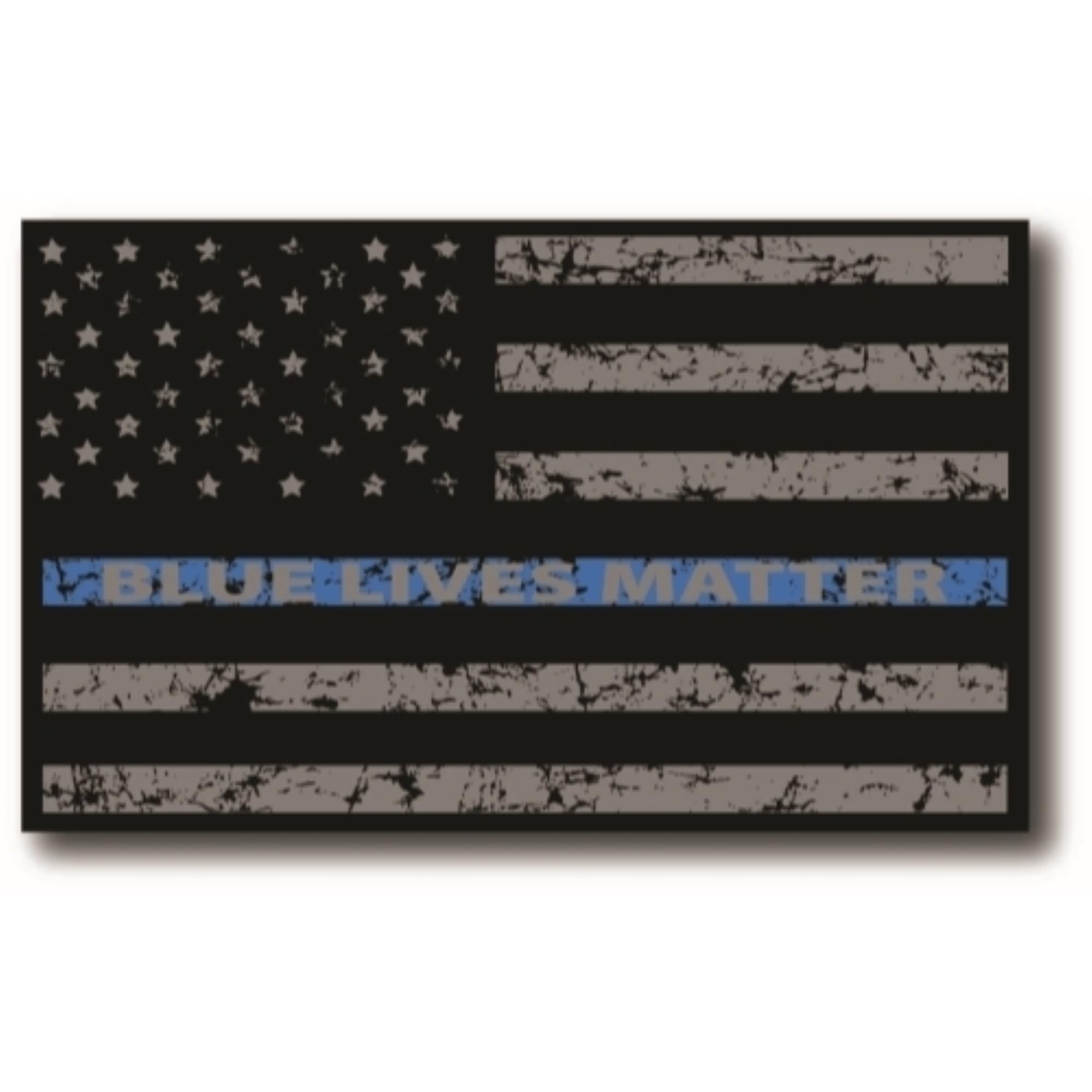 Thin Blue Line Distressed American Flag Car Magnet - 3x5 Inch Heavy Duty Waterproof Automotive Decal for Cars, Trucks & SUVs | Show Support for Law Enforcement on Vehicles