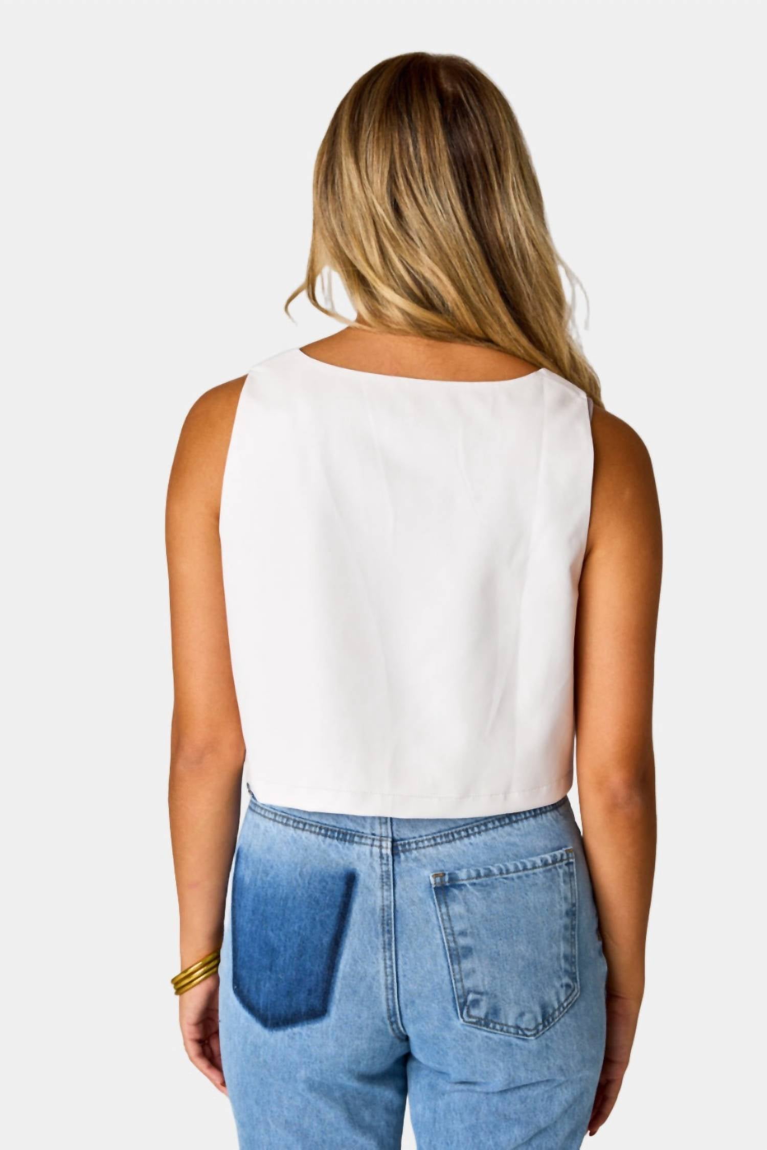 Game Day White Faux Leather Crop Top - Sexy Women's Fashion Top for Parties, Clubs & Casual Outings
