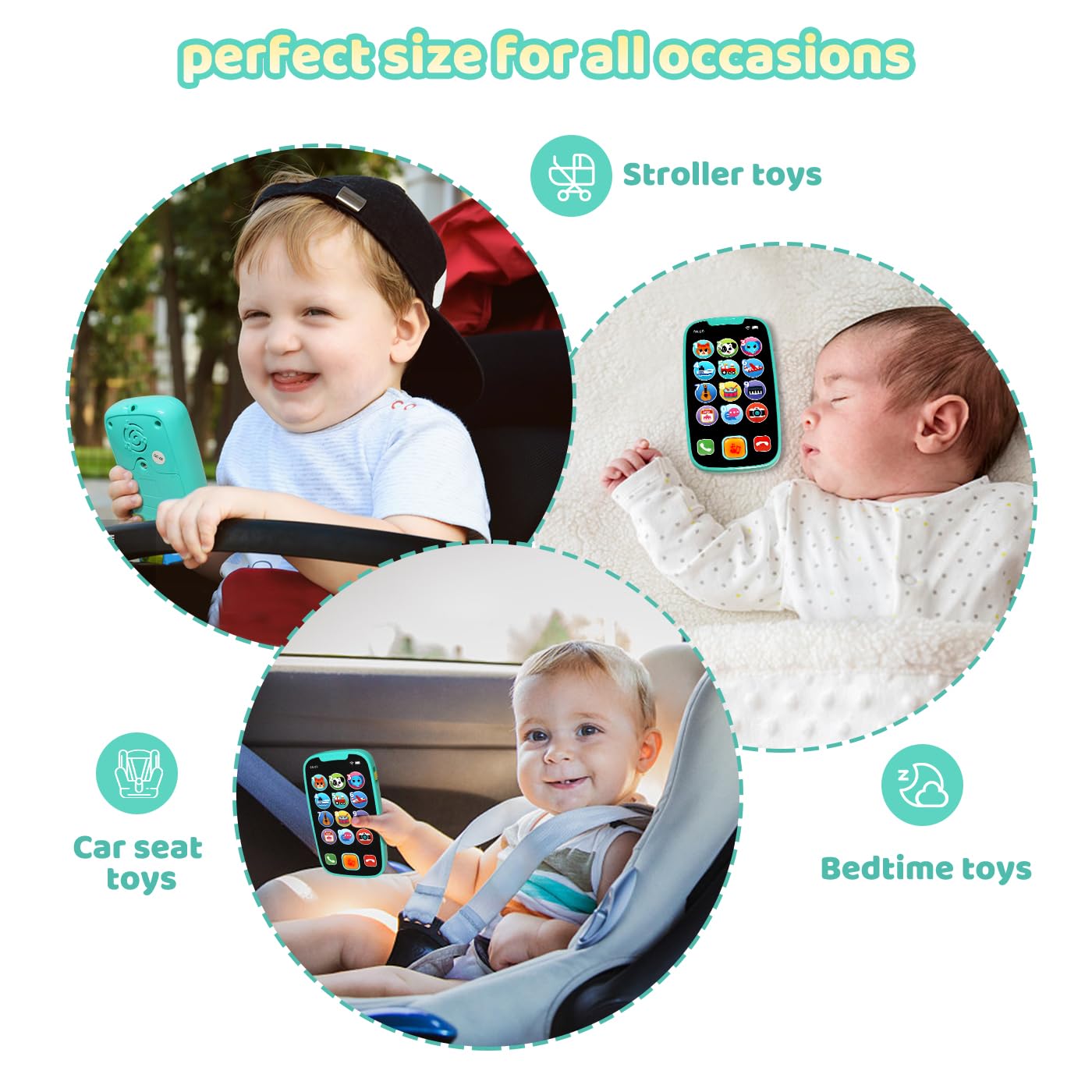 Baby Phone Toy with Music & Lights - Educational Learning Toddler Sensory Toy, Click & Count, Call & Chat Fun - Perfect for Early Development & Pretend Play