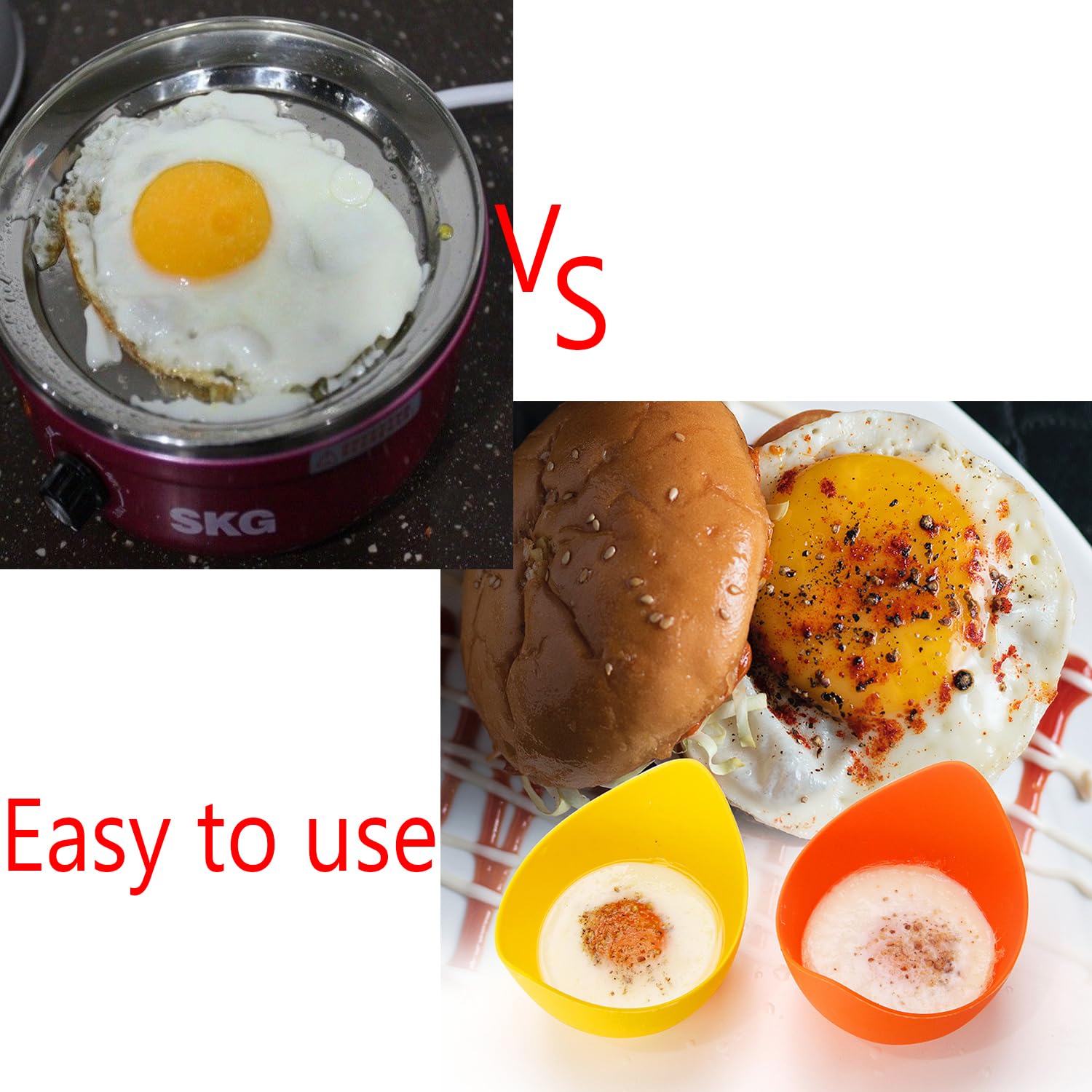 4pcs Silicone Egg Poacher Cups with Oil Brush - Nonstick BPA-Free Egg Cooking Cups for Air Fryer, Oven & Stovetop - Perfect for Breakfast, Meal Prep & Healthy Cooking