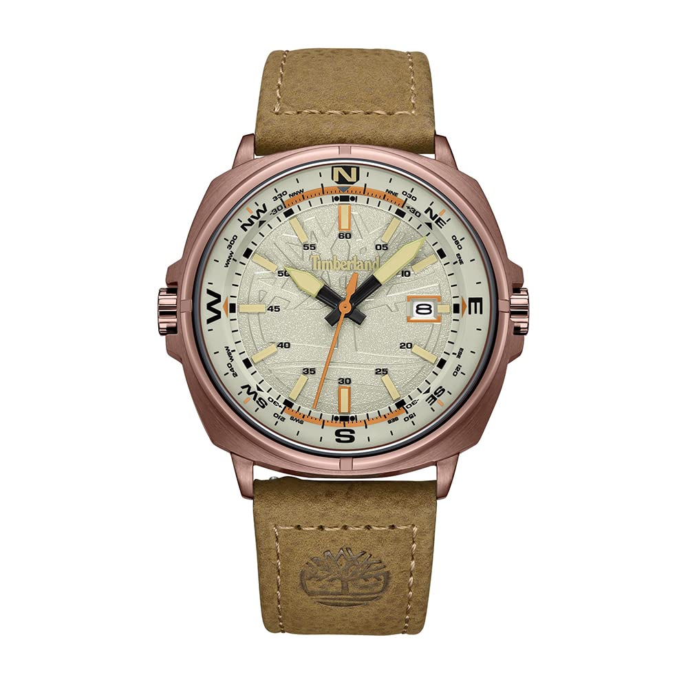 TIMBERLAND Williston Three Date Hand Watch for Men - Waterproof Stainless Steel Analog Wristwatch with Date Display - Perfect for Outdoor, Business & Casual Wear
