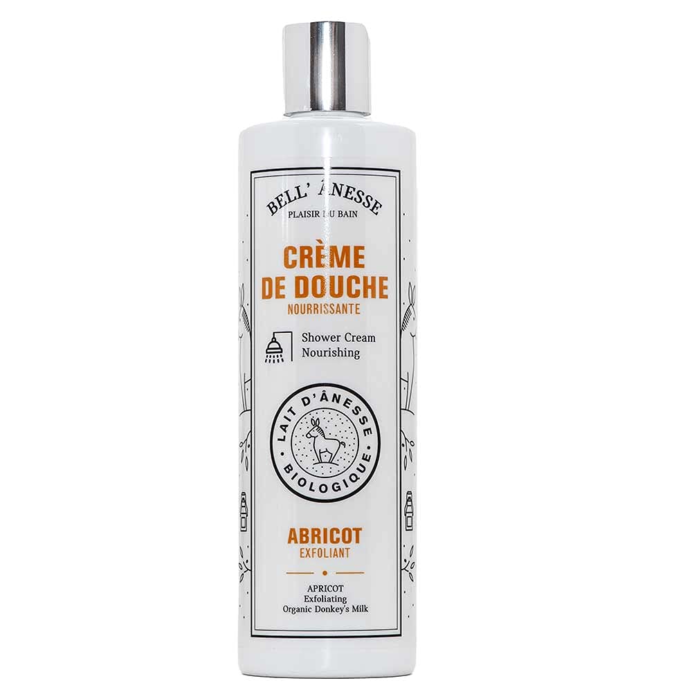 Organic Donkey Milk French Exfoliating Shower Cream with Apricot Fragrance - 14 Fl Oz - Label Provence | Moisturizing & Gentle Body Wash for Dry Skin, Perfect for Spa Day & Self-Care Routine