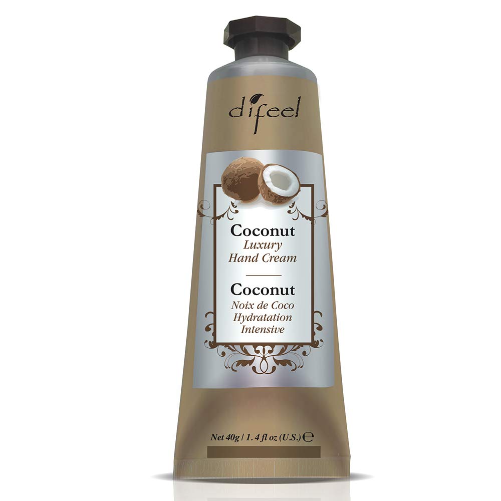 Difeel Therapeutic Moisturizing Hand Cream with Coconut Oil - 1.4 oz (6-Pack) - Deep Hydration for Dry, Cracked Hands - Perfect for Winter Care, Office Use & Travel Essentials