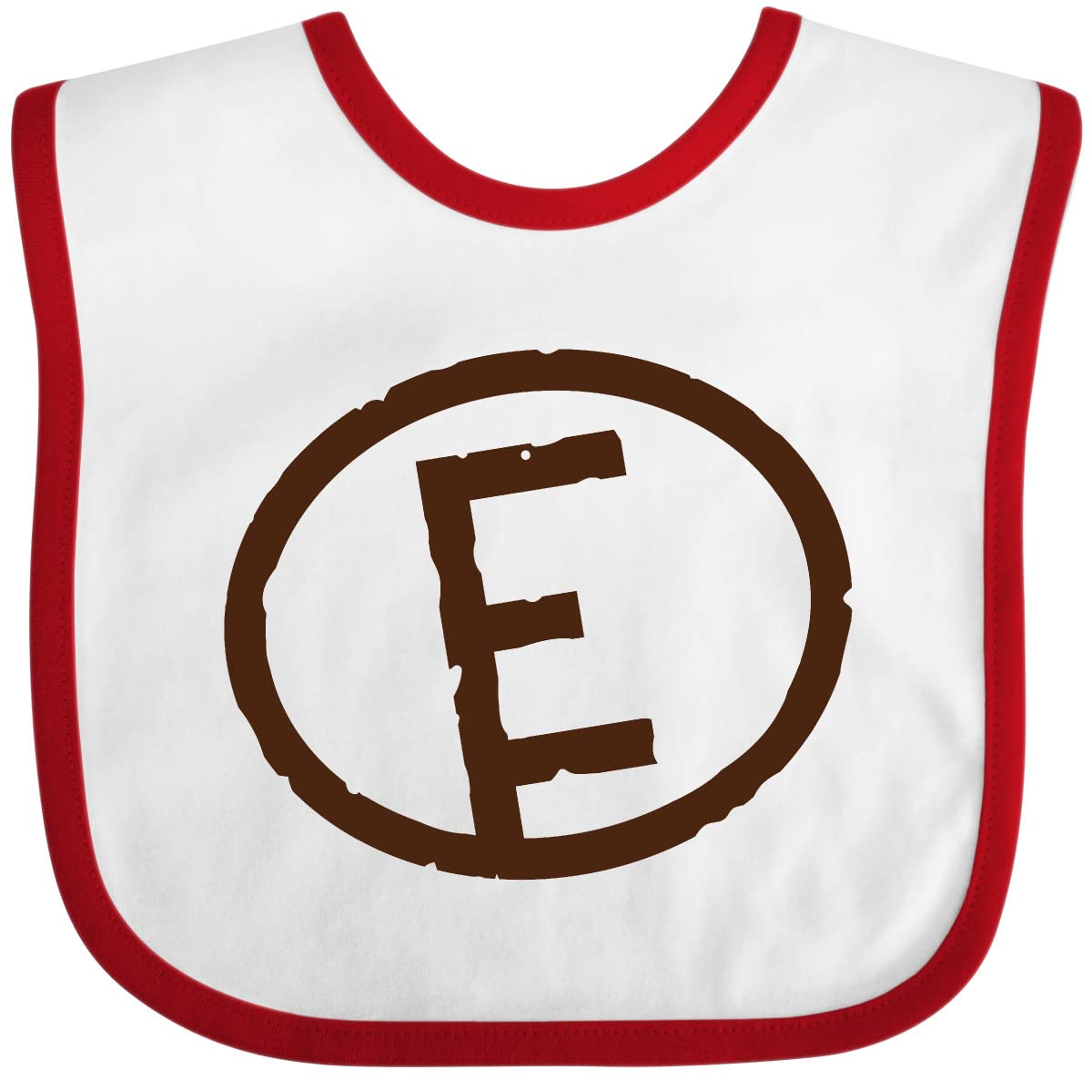 Inktastic Personalized Monogram Baby Bib - Custom Letter E Design for Newborns & Infants - Perfect for Feeding, Photos & Gifts