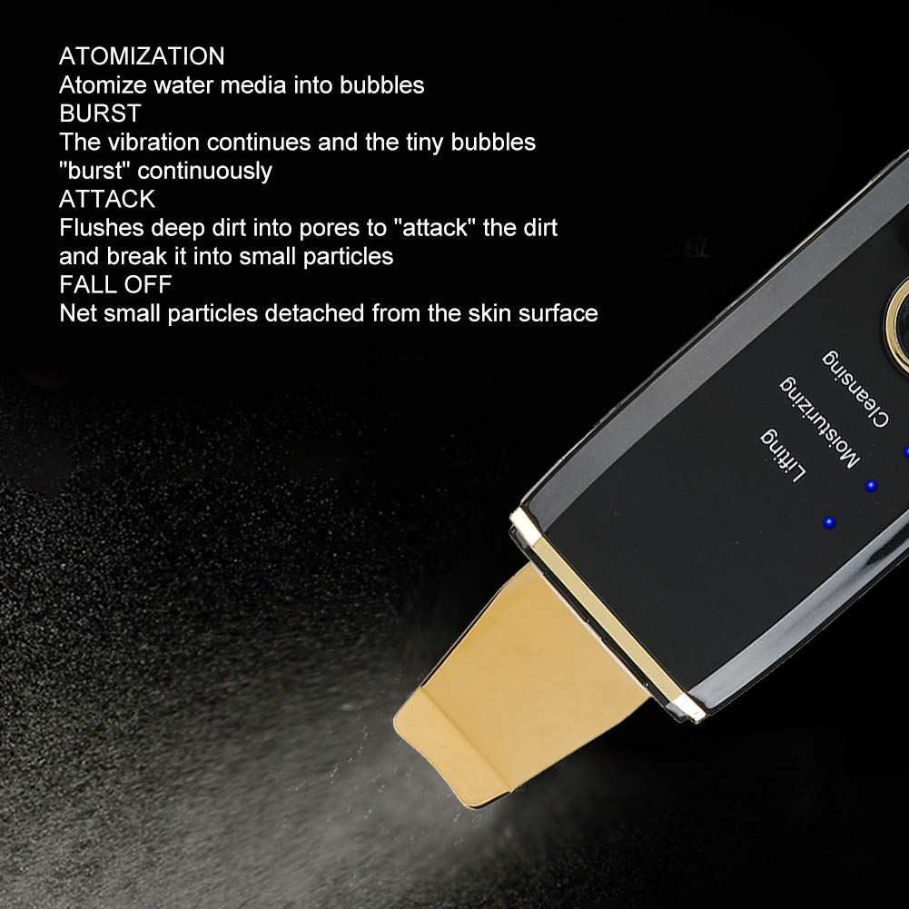 Rechargeable Skin Scrubber for Face - Black | Deep Pore Cleansing Device for Men & Women | Perfect for Daily Skincare Routine & Blackhead Removal