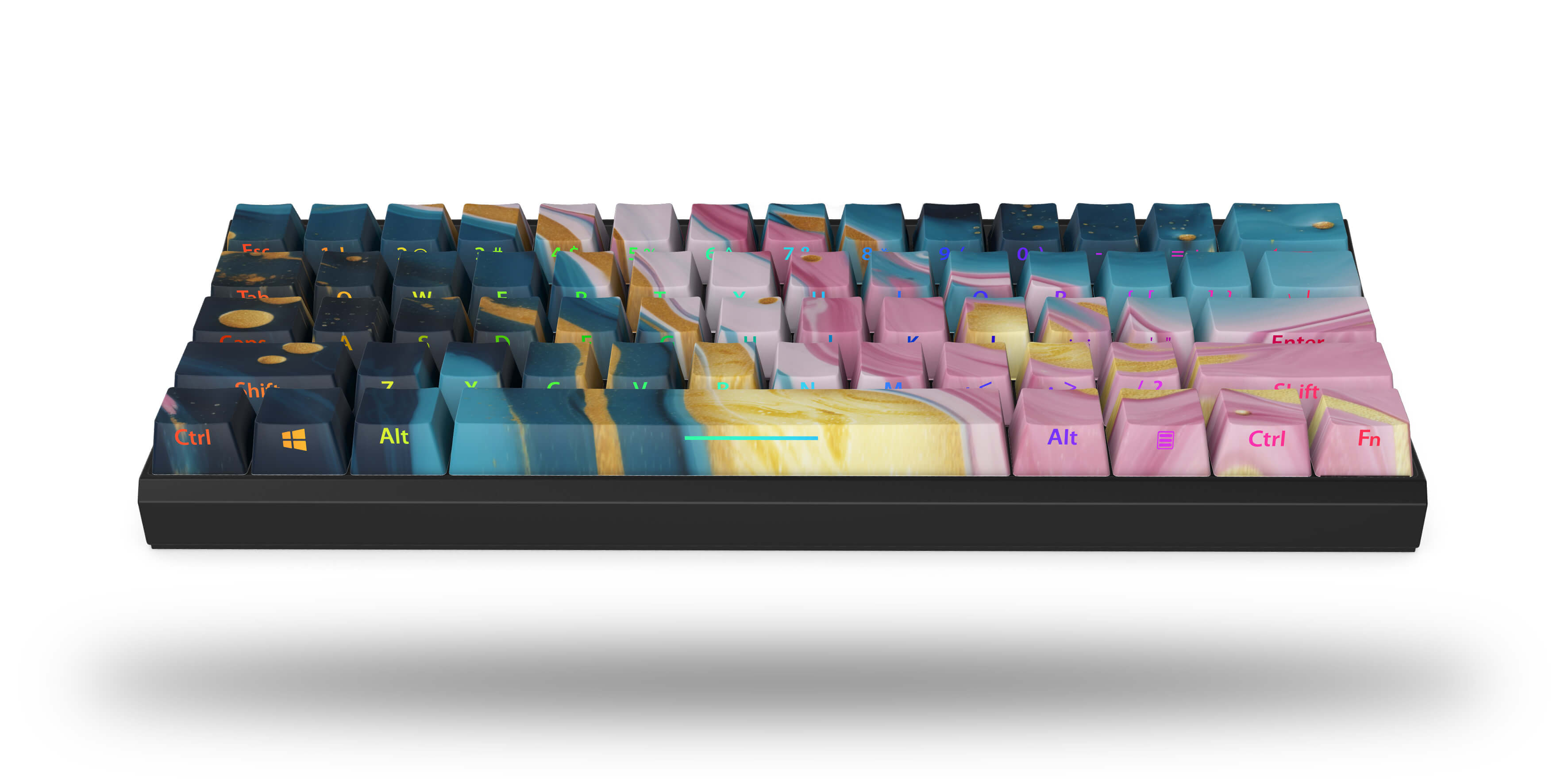 Marbled Oasis T60 Pro Mechanical Gaming Keyboard - RGB Backlit, Wired USB, Ergonomic Design for PC, Mac, Laptop - Perfect for Gaming, Typing & Office Work