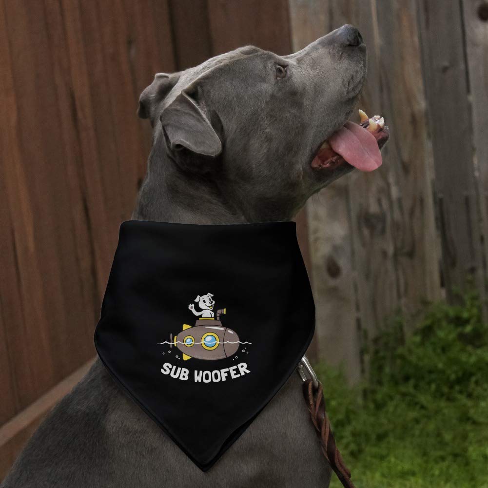 Funny Sub Woofer Dog Submarine Bandana - Humorous Pet Bandana for Dogs - Perfect for Pet Costumes, Halloween & Playtime