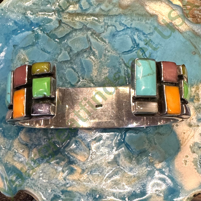 Styling Sterling Silver Turquoise Gemstone Confetti Cuff Bracelet - Perfect for Boho Fashion, Casual Wear & Gift Giving