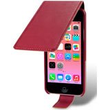 Apple iPhone 5C Flip Cover Case - Premium Protective Red Leather Wallet Stand Case for iPhone 5C - Perfect for Work, Travel & Everyday Use