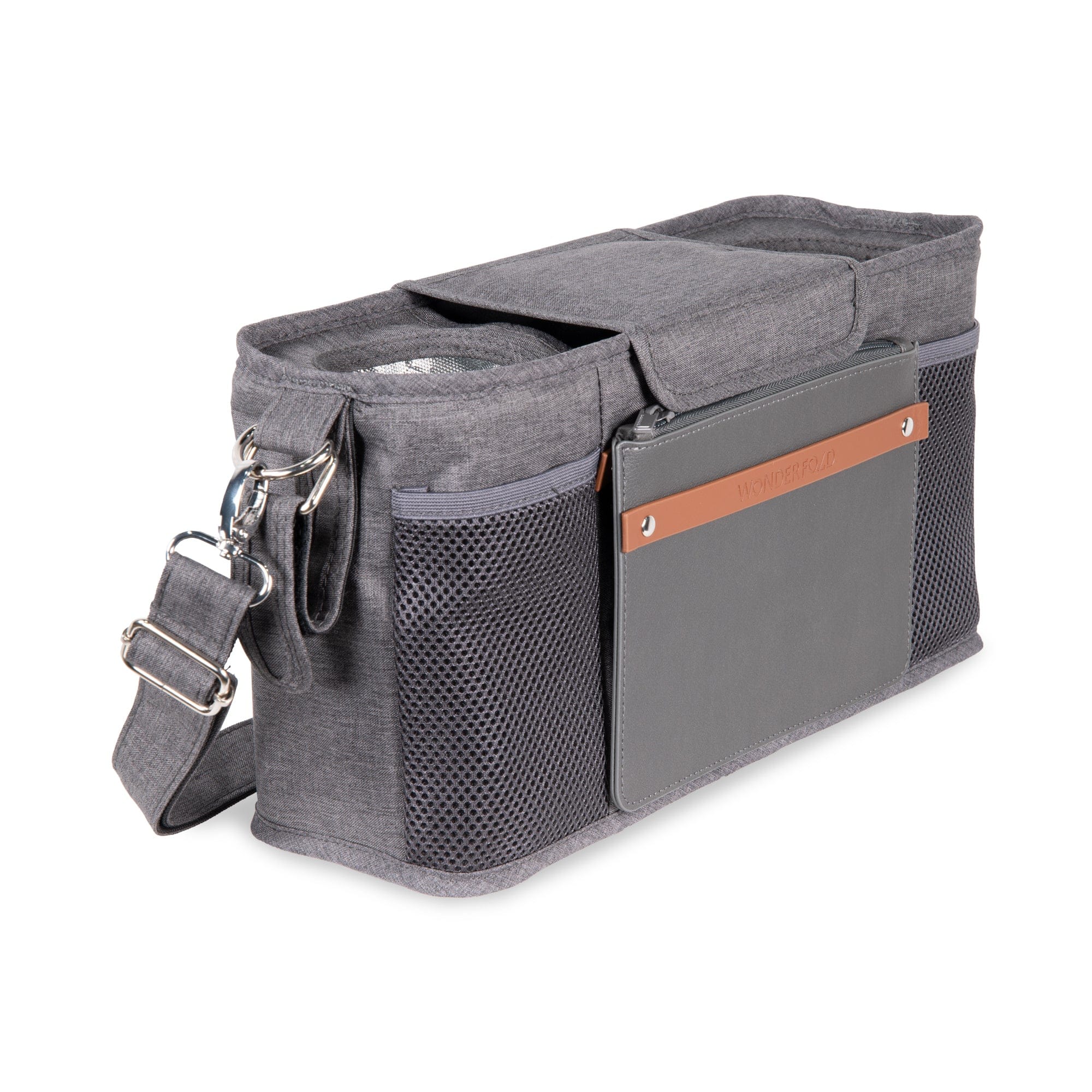 Wonderfold Parent Console with 2 Cup Holders - Premium Stroller Organizer for Diapers, Phones & Essentials - Perfect for Walks, Shopping & Family Outings