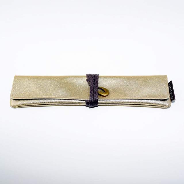 Po800Sh Single Portable Enameled Case in Champagne Gold [HC1393] - Perfect for Travel, Home Storage & Jewelry Organization