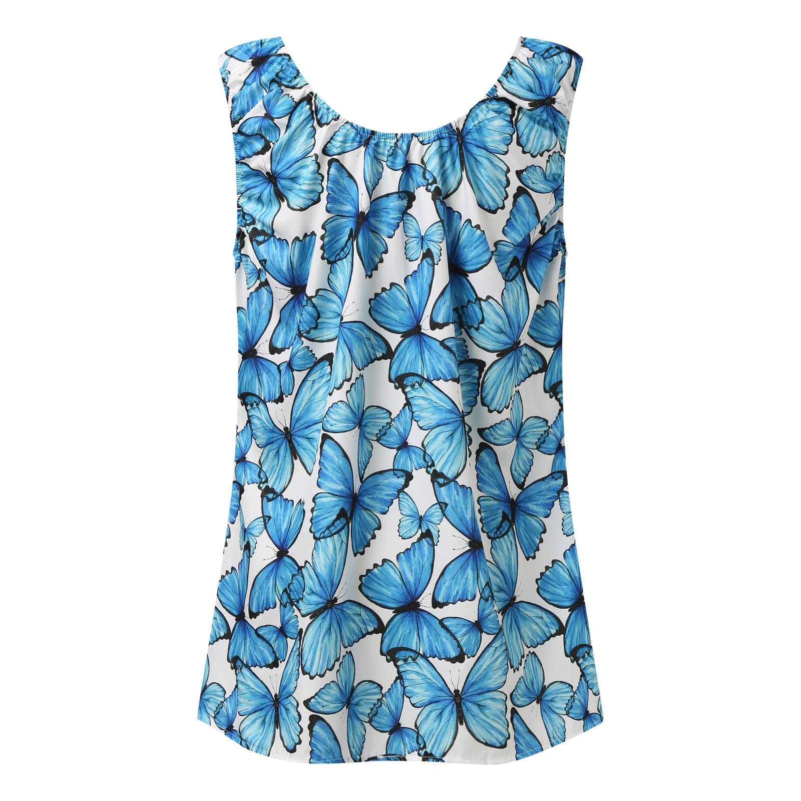 Women's Floral Print Pleated Tank Top - Loose Fit Sleeveless Blouse, Flowy Summer Tunic for Casual Wear, Beach Outings & Vacation Outfits