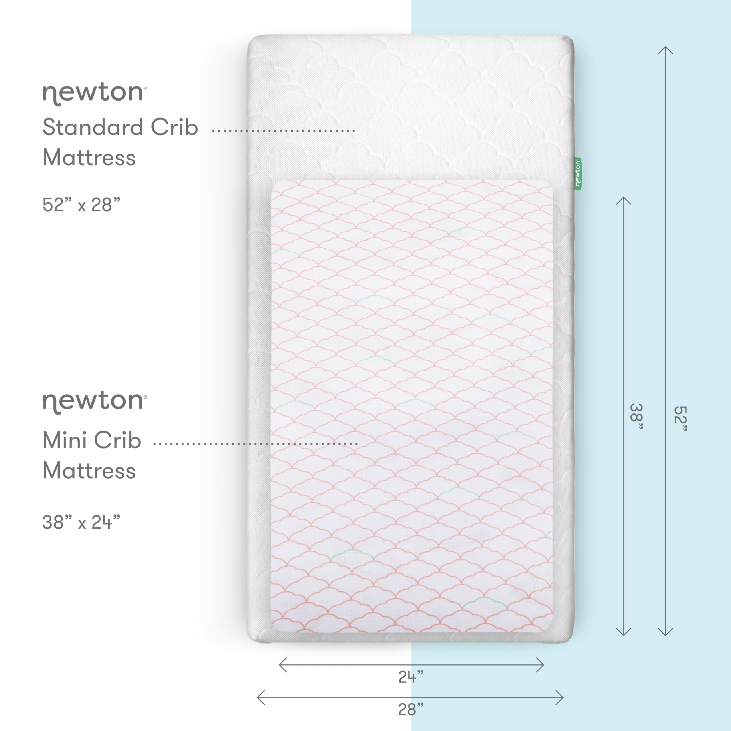 Organic Muslin Cotton Mini Crib Sheets 2-Pack - Ultra Soft & Breathable Baby Bedding for 24