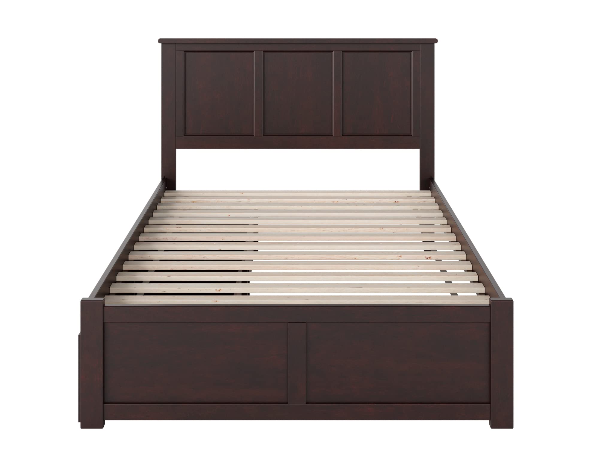 AFI Madison Full Platform Bed with Footboard & Storage Drawers in Espresso - Modern Bedroom Furniture for Small Spaces & Storage Solutions