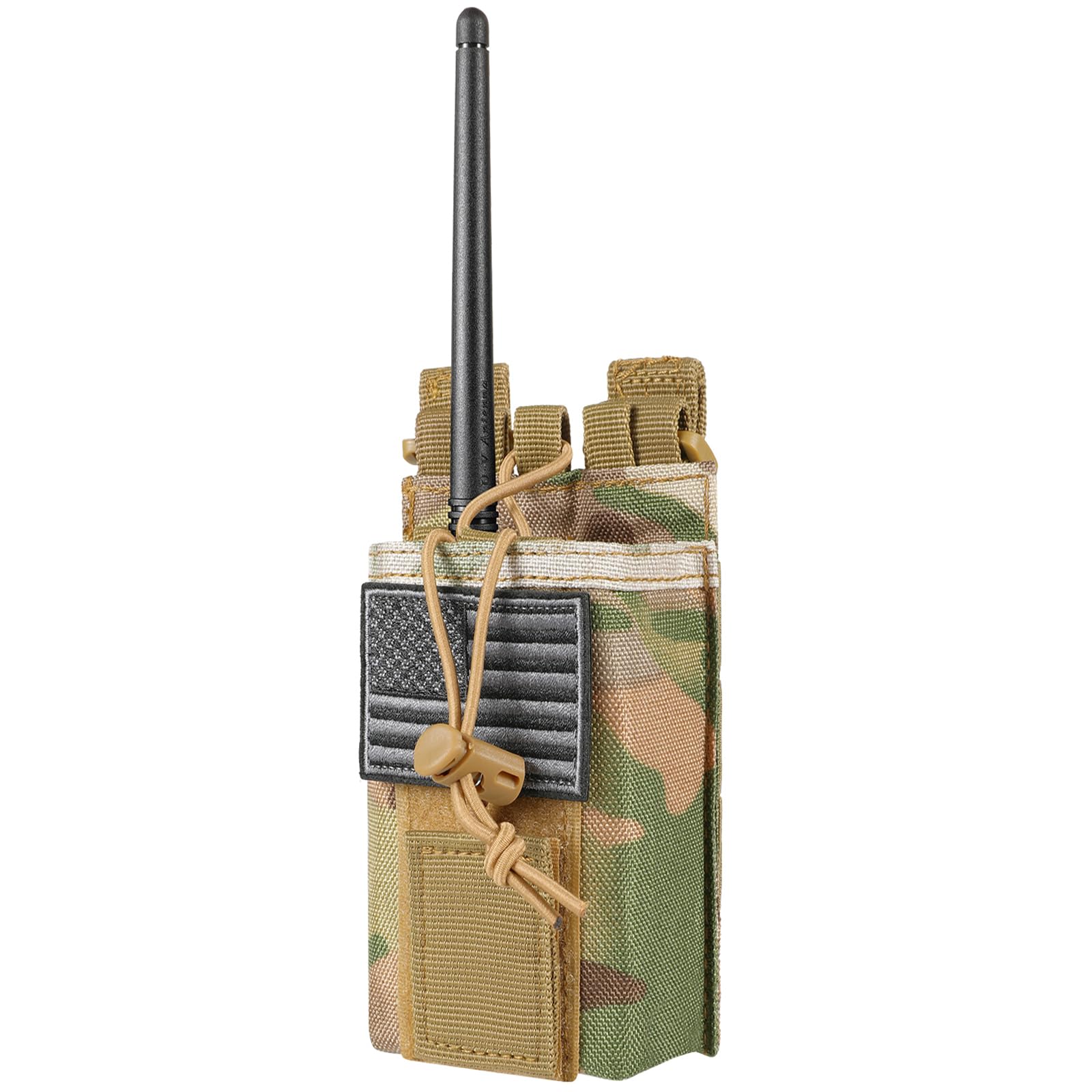 Tactical Radio Holder Molle Pouch - Universal Military Heavy Duty Walkie Talkie Case for Police, Firefighter, Security - Compatible with Two-Way Radios & Vests (CP) - Ideal for Emergency Response & Outdoor Adventures