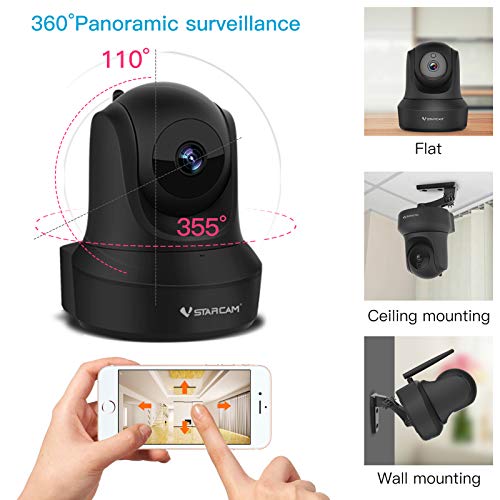 VSTARCAM 1080P HD WiFi Indoor Security Camera with Night Vision & 2-Way Audio - Baby Monitor, Pet Camera, Motion Detection, Cloud Storage & Phone App - Ideal for Home, Nursery, Pet Room & Office Surveillance
