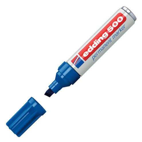 edding 500 Permanent Marker Pen Chisel Tip - Waterproof & Fade-Resistant for Labeling, Crafts & Industrial Use