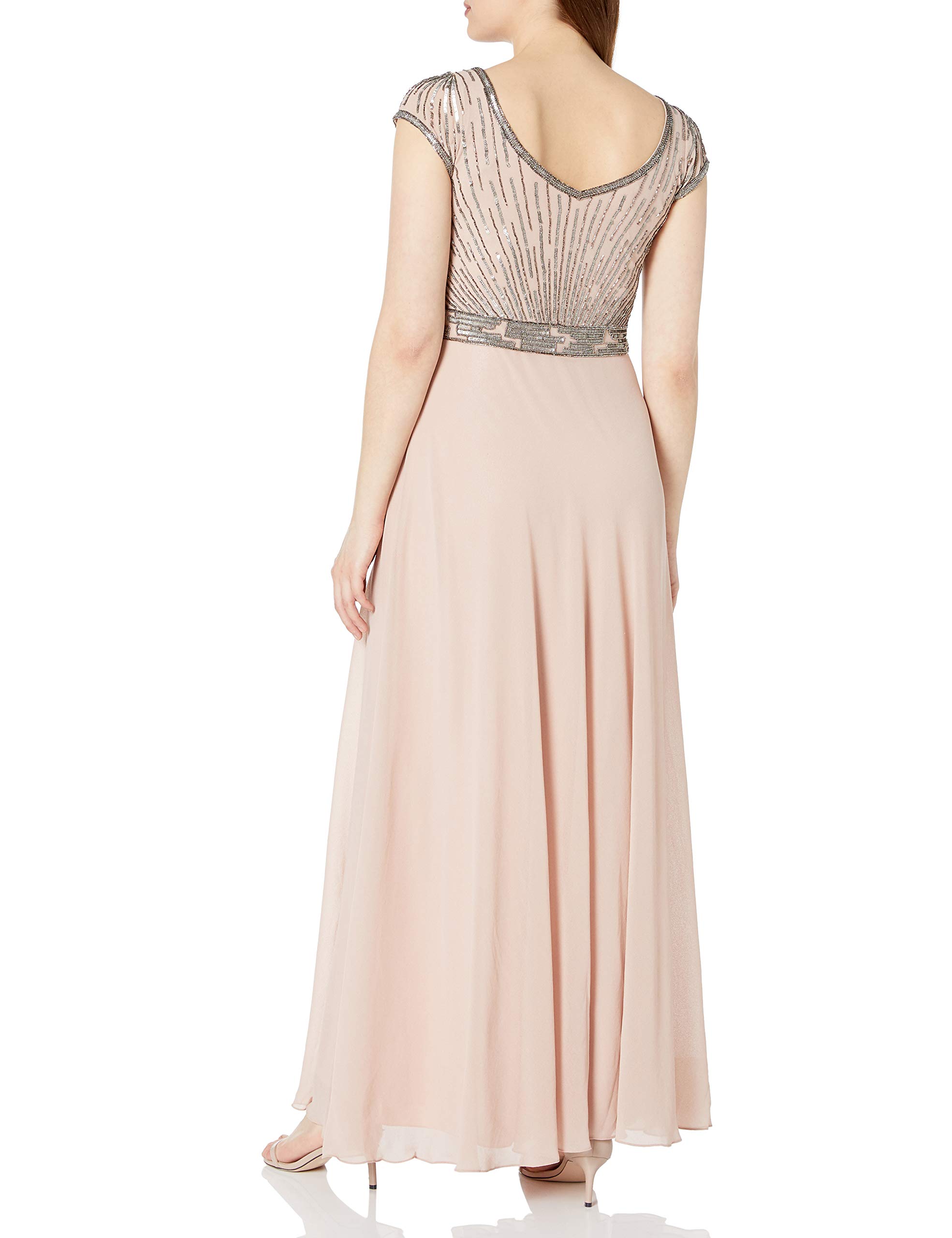 J Kara Women's Petite Sweetheart Neck Beaded Long Dress for Cocktail Parties & Evening Events - Elegant Formal Wear for Special Occasions