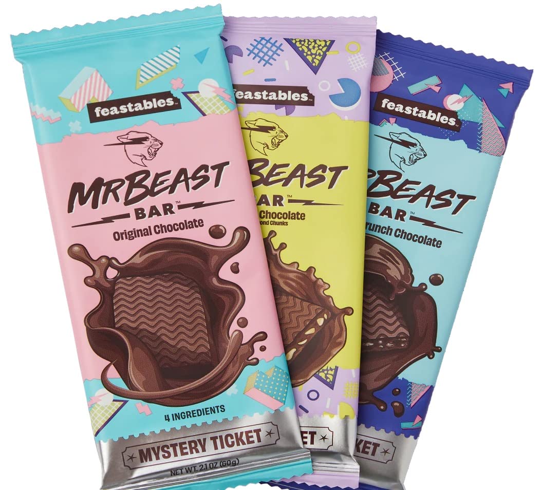Beast Bar Quinoa Crunch Chocolate Bars - Almond Chocolate & Original Chocolate Feast Block [3-Pack, 2.1 Oz Each] | High-Protein Snack for Hiking, Gym Workouts & Healthy On-the-Go Energy