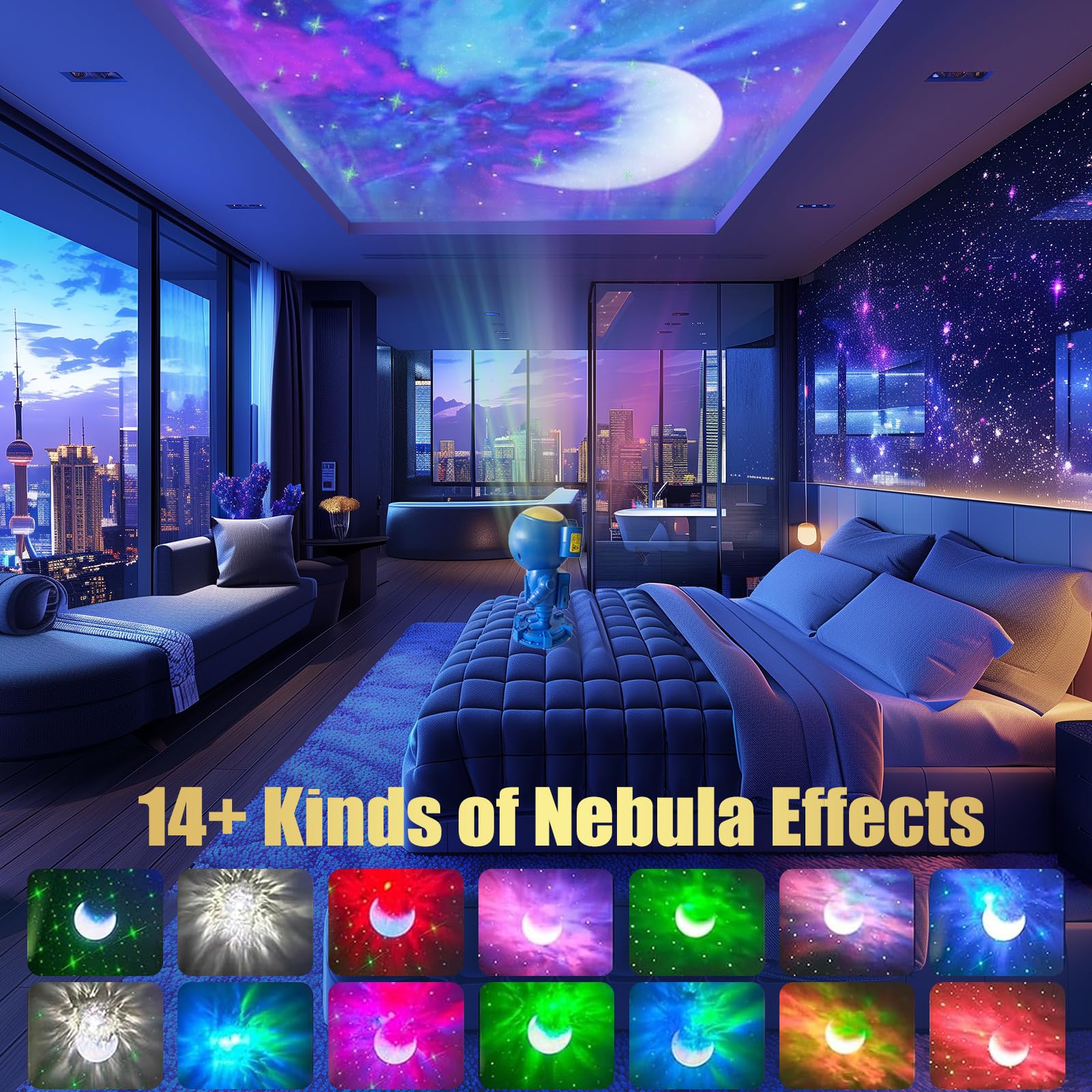Astronaut Galaxy Star Moon Nebula Projector - 360° Adjustable LED Night Light with Timer for Bedroom & Kids Room Decor | Perfect Christmas & Birthday Gift | Create Stellar Atmosphere for Relaxation, Sleep Aid & Space-Themed Parties