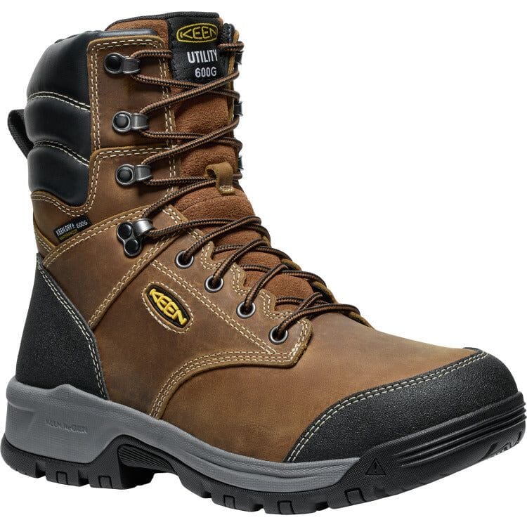 KEEN EVANSTON 8 Insulated Waterproof Soft Toe Boot for Men - Medium & Wide Width | Winter Hiking, Snow Work & Outdoor Activities