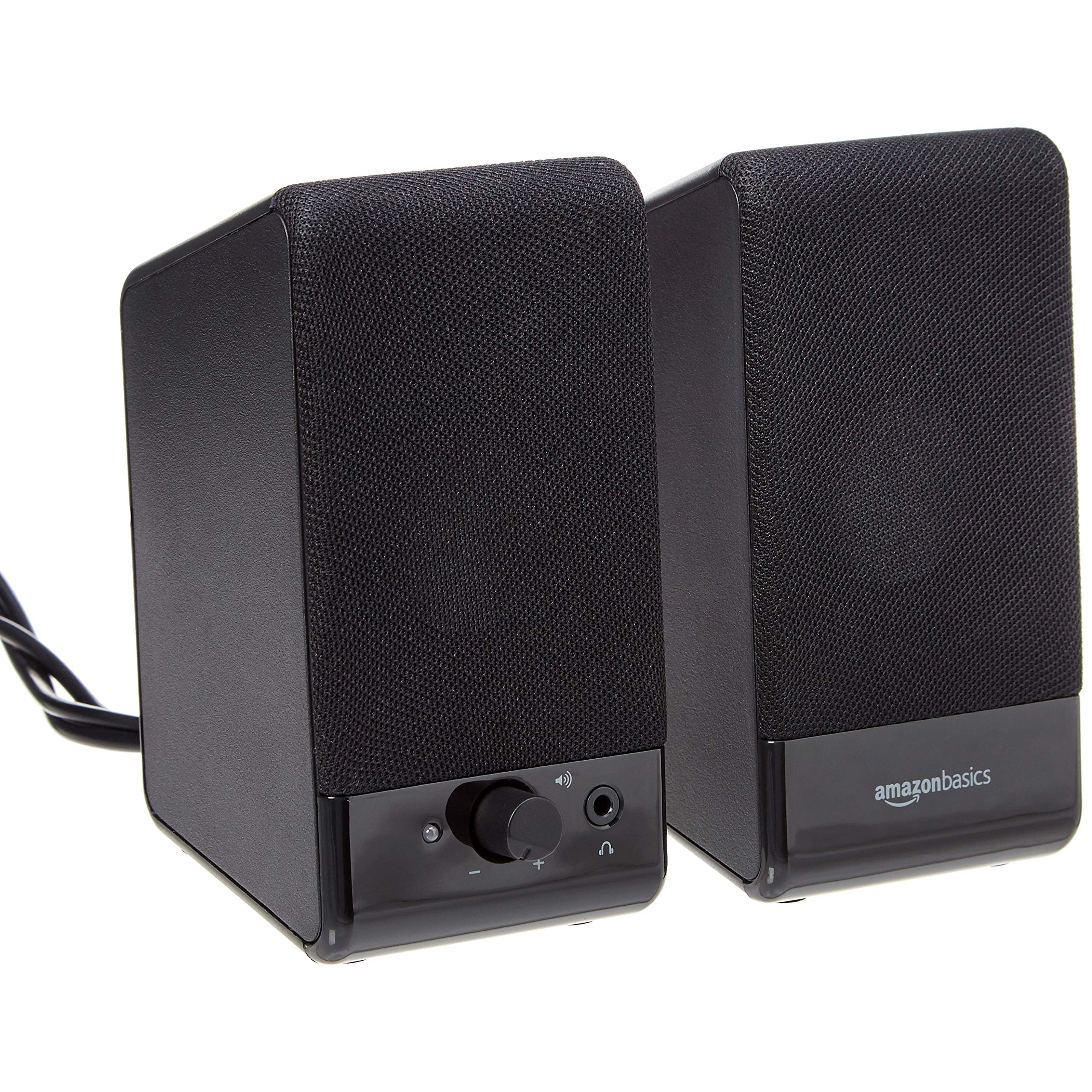 Amazon Basics USB-Powered Computer Speakers with Volume Control, Plug-N-Play, Black - Ideal for Desktop, Laptop, Home Office, and Gaming Setup
