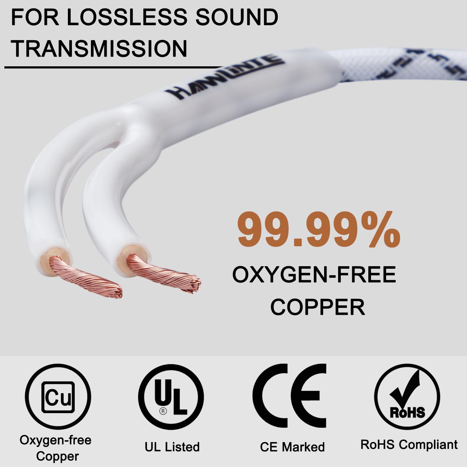 Premium 12AWG Speaker Cable (15 Feet) - Heavy Duty Braided Oxygen-Free Copper Wire with Gold Plated Banana Plugs, CL2 Rated for In-Wall Use - Perfect for Home Theater, Surround Sound Systems & Professional Audio Setups