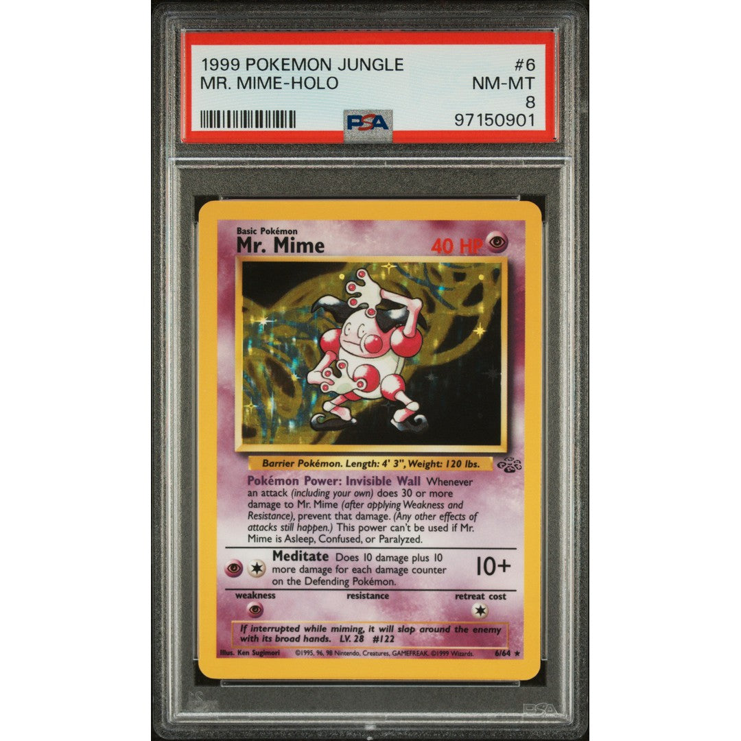 1999 Pokemon Jungle Mr. Mime PSA 8 Graded Card - Rare Collectible for Pokemon TCG Fans & Gaming Enthusiasts - Perfect for Display, Investment & Battling Decks