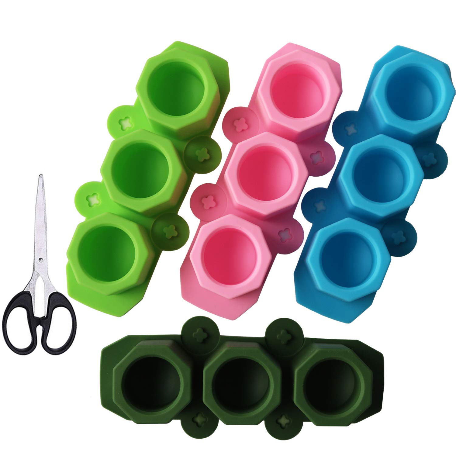 4 Pack Silicone Flower Pot Molds for DIY Succulent Planters, Concrete Molds, Ice Shot Glasses & Candle Holders - Perfect for Home Decor, Gardening & Craft Projects